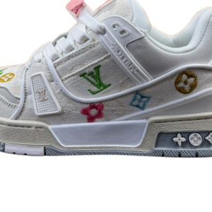 Louis Vuitton Trainer White Denim Embroidered